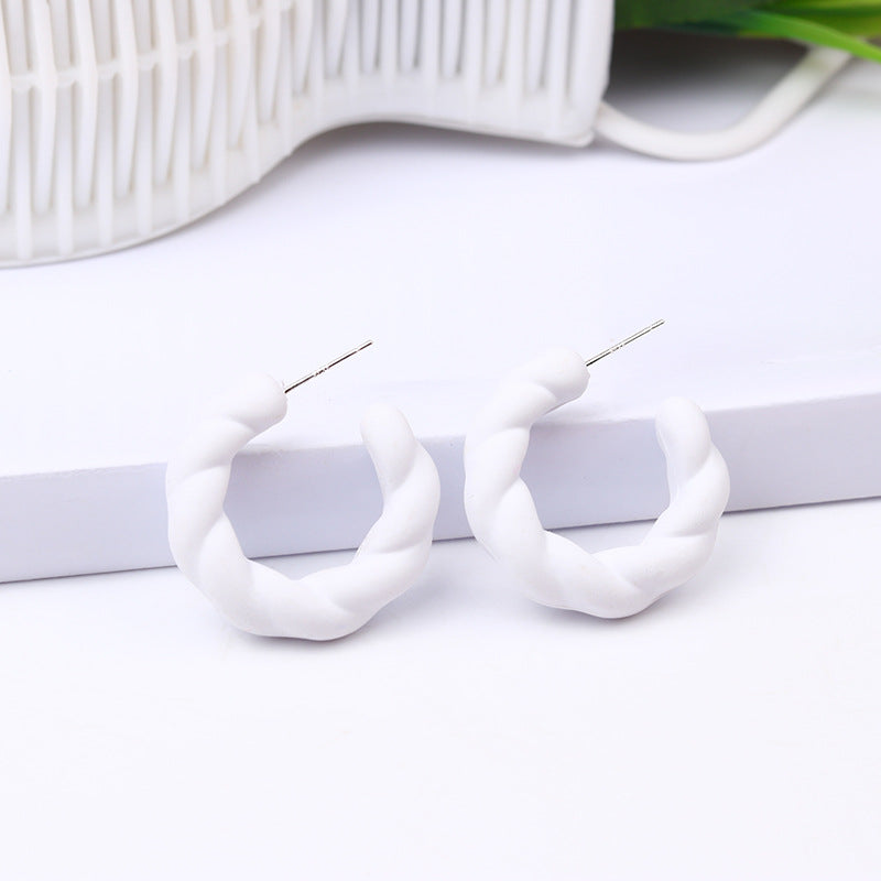 Wholesale Candy Color Twist Wreath Spray Painted Acrylic Earrings